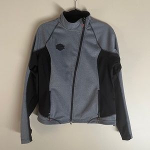 Harley Davidson Grey & Black Zip Front Jacket
